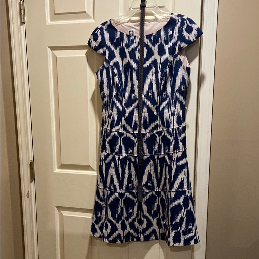 Blue and White Patterned Dress